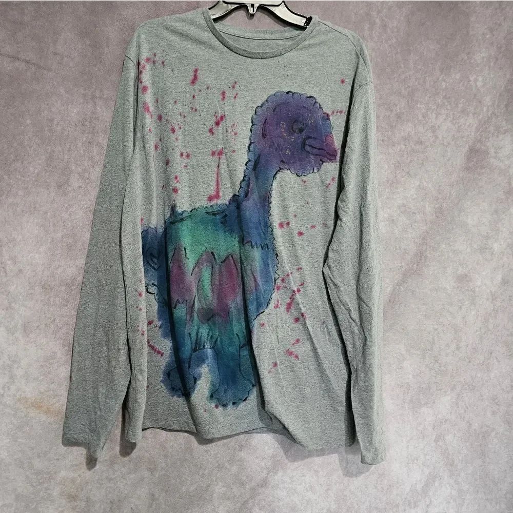 Men's CUSTOM‎ Long Sleeves Tie Dye/Acid Wash Tee XL - BREAD MONSTER